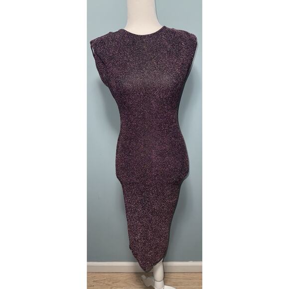 Kimcine Curve Womens Small Dress Glitter Metallic Bodycon Vamp New Years Eve - Picture 1 of 8